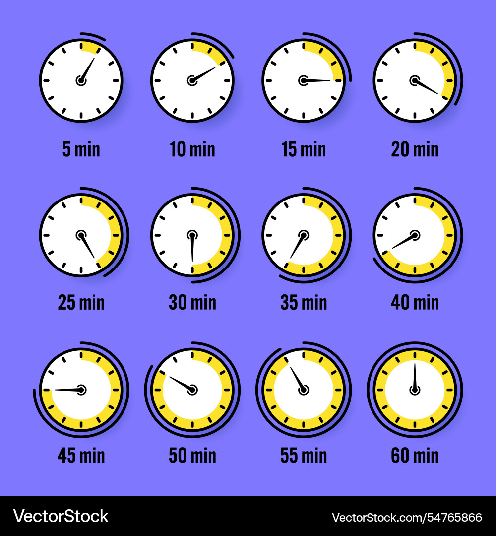 Stopwatch icons colorful simple chronometer time Stopwatch icons colorful simple chronometer time vector image