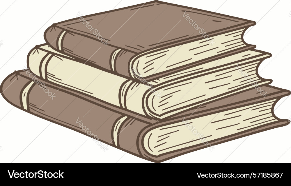 Brown stack of books design generative ai Vector Image