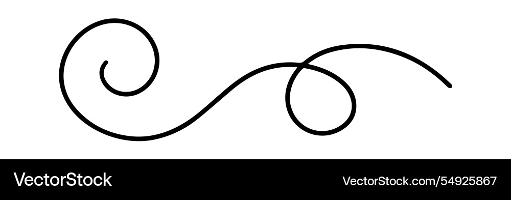 Curls abstract scribble hand drawn line doodle Vector Image