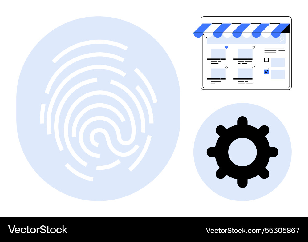 Digital fingerprint website interface Digital fingerprint website interface vector image