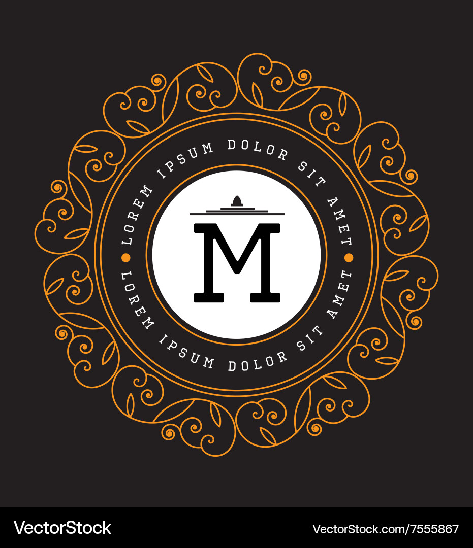 Elegant Floral Monogram Logo Vector Image