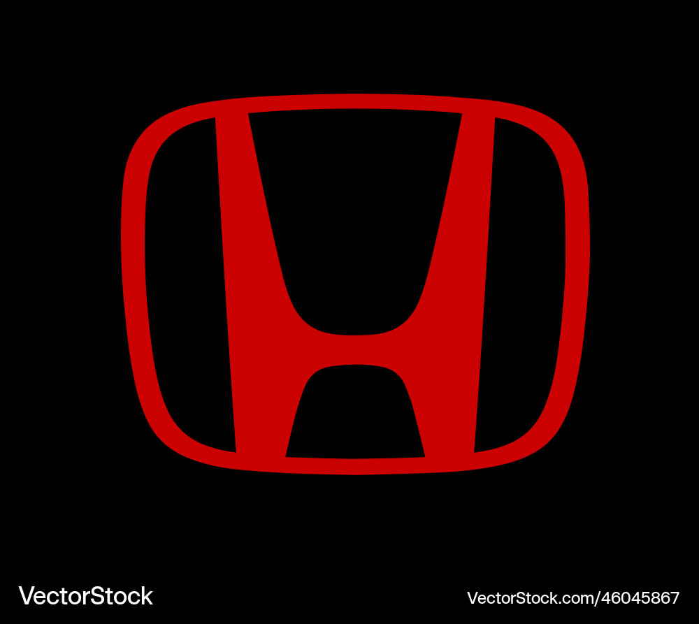 Honda brand logo car symbol red design japan auto vector image