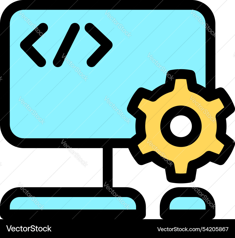 Icon Computercodierung Einstellung Icon Computercodierung Einstellung vektorbild