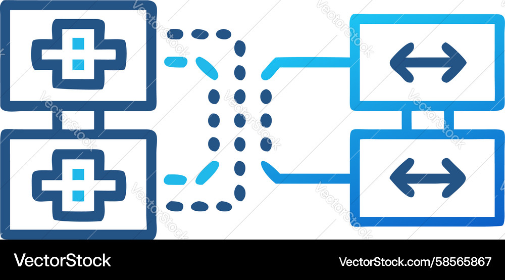 QR Code Network Connection Vector Image
