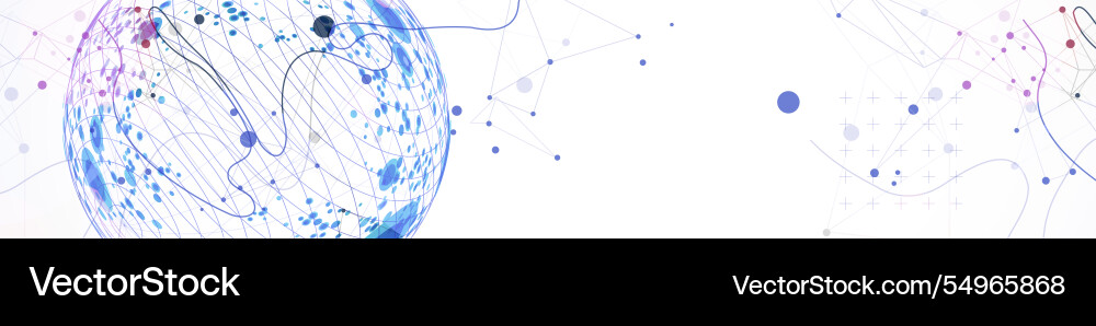 Abstract sphere background with plexus effect 3d Vector Image