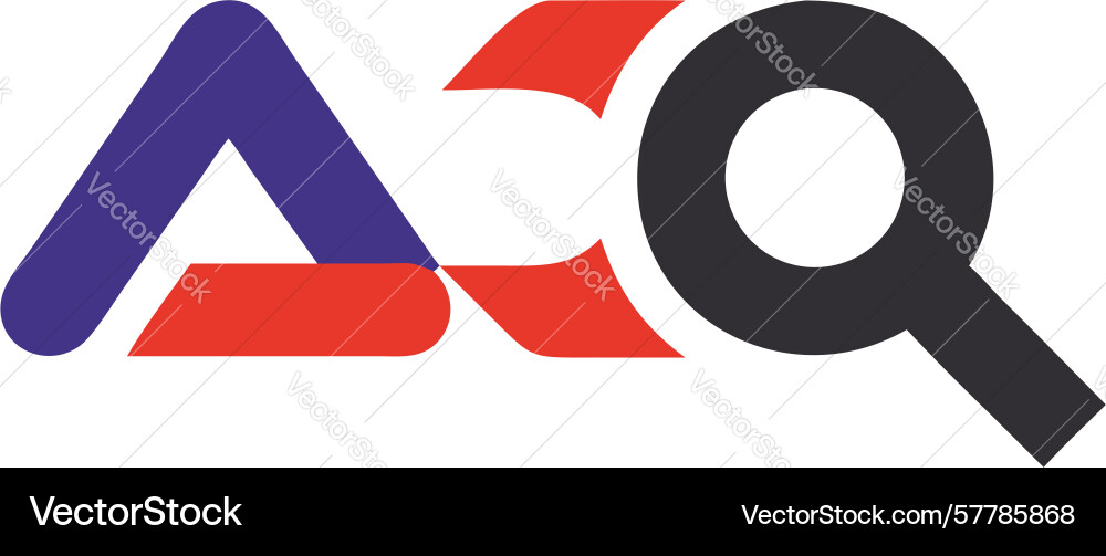Alpha query logo intuitive search design Vector Image