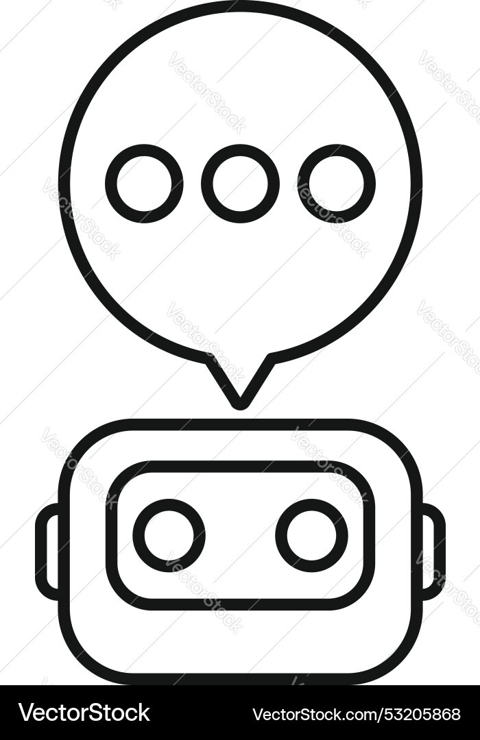 Chatbot speaking with three dots inside speech Chatbot speaking with three dots inside speech vector image