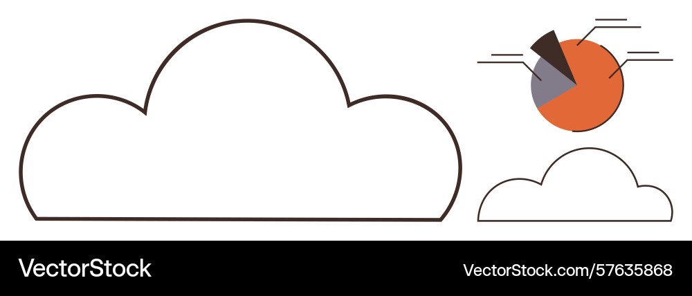 Cloud computing concept with pie chart Cloud computing concept with pie chart vector image