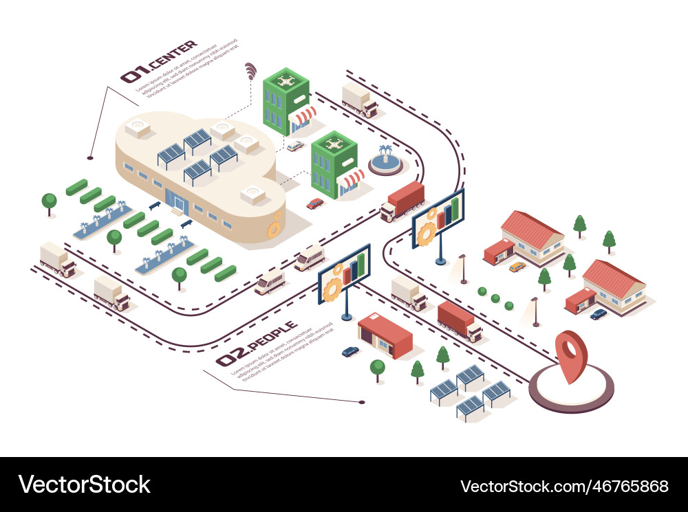 Cloud data center concept 3d isometric web Cloud data center concept 3d isometric web vector image