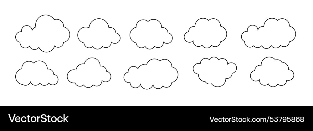 Clouds line art icon databases networking Vector Image