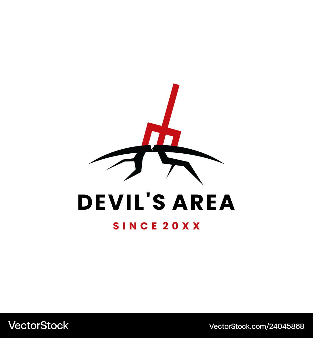 Devils area ground pitch fork logo icon Royalty Free Vector