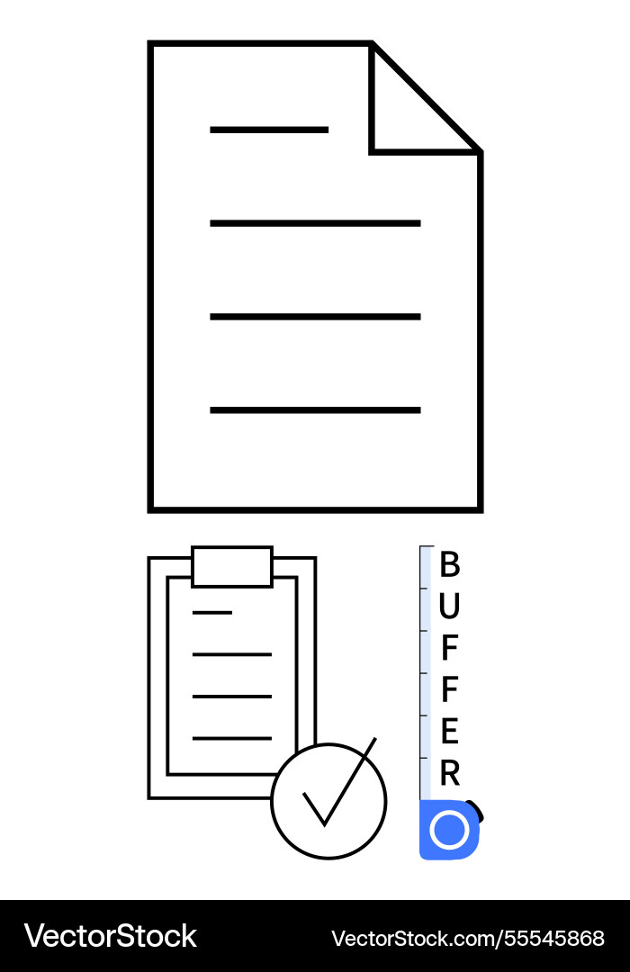 Document preparation checklist review and task Document preparation checklist review and task vector image
