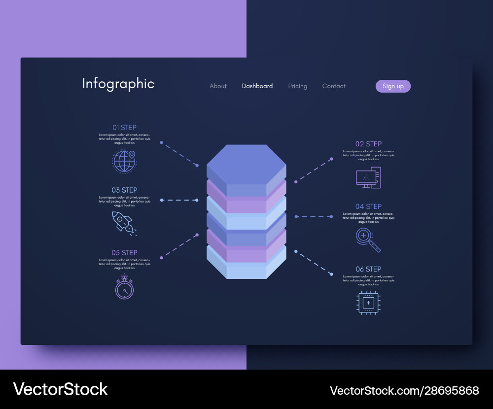 Grafik Infografiken mit sechs Optionen Vorlage Grafik Infografiken mit sechs Optionen Vorlage vektorbild