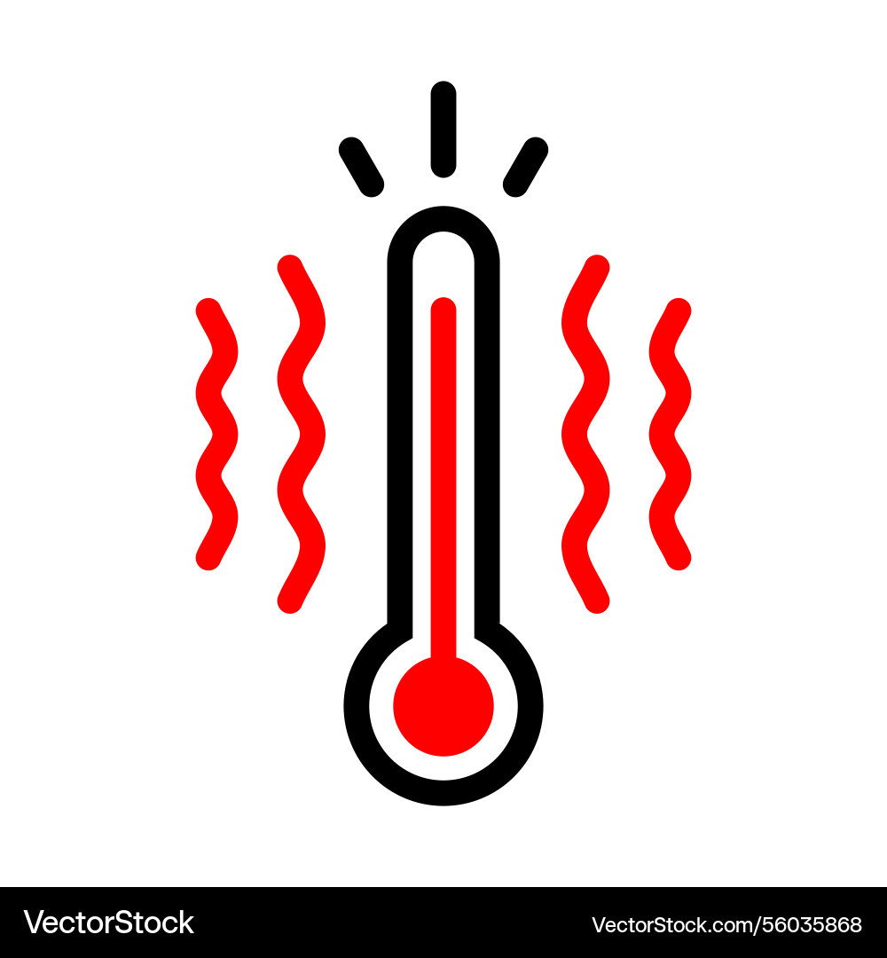 High temperature icon with heat wave lines Vector Image