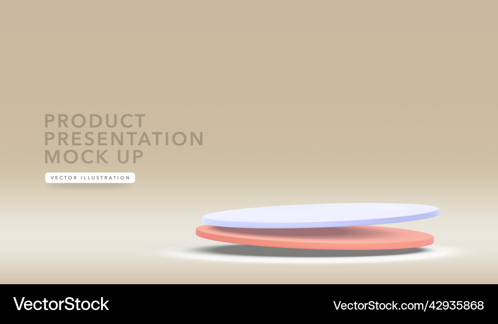 Hovering stage with shadow and light in 3d vector image