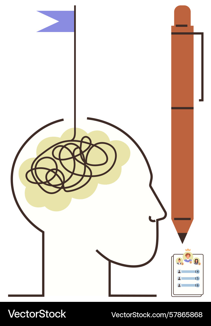Mental complexity and problem solving represented vector image