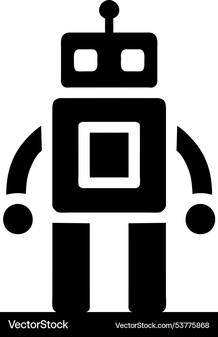 Robot icon in flat style Robot icon in flat style Vector Image