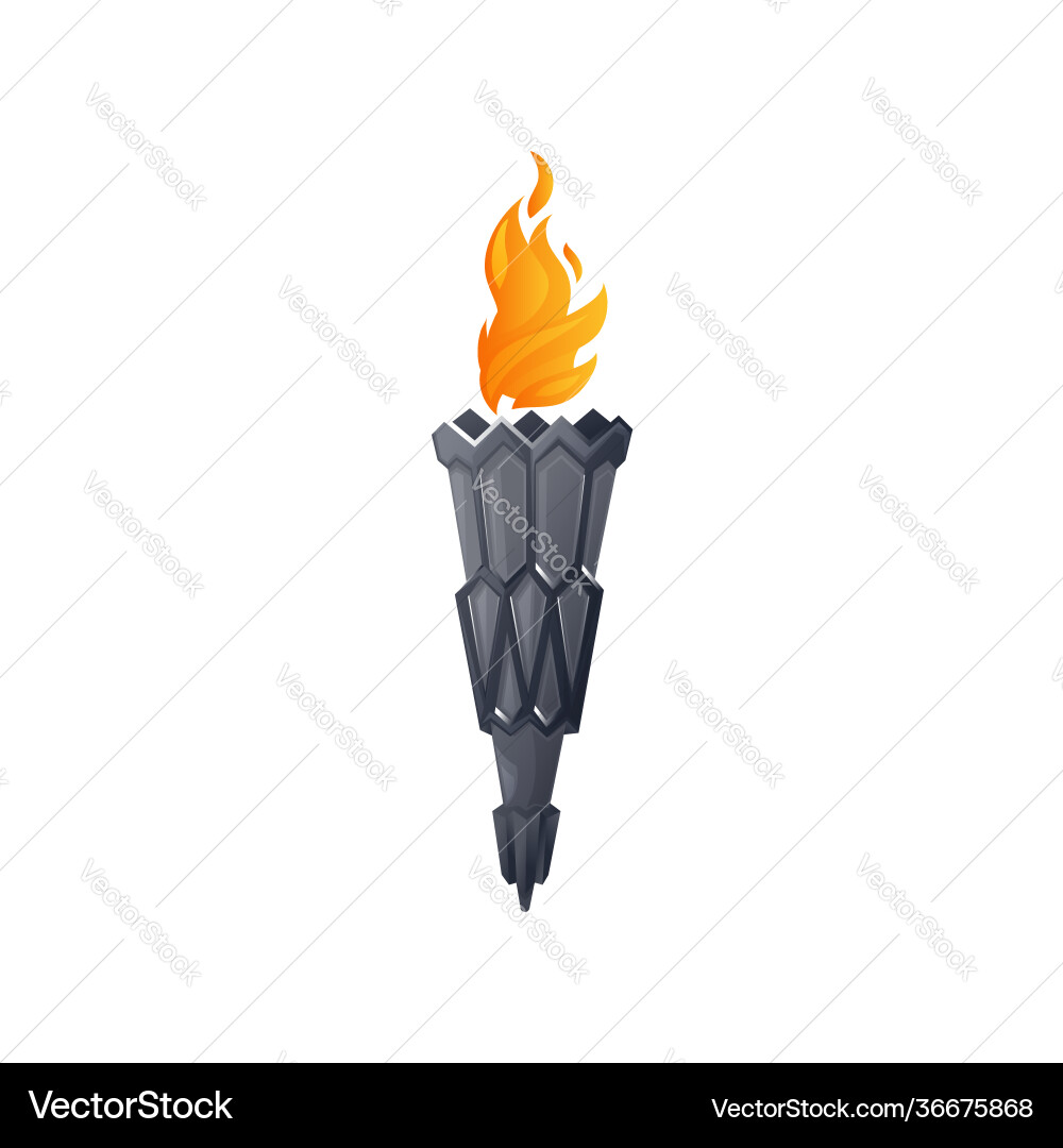 Torch mittelalterliche Feuer Laterne Brennen in Steinrohr Torch mittelalterliche Feuer Laterne Brennen in Steinrohr vektorbild