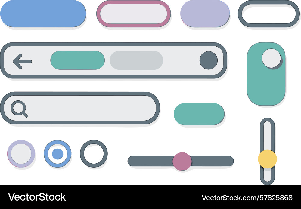 Various user interface elements designed Various user interface elements designed vector image