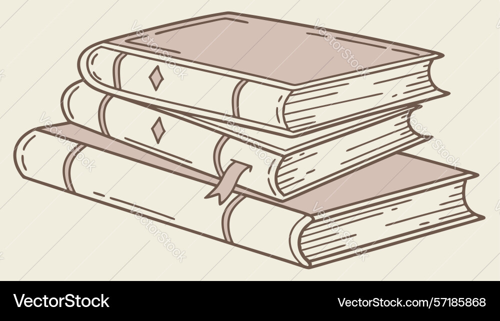 Worn stack of books art design generative ai Vector Image