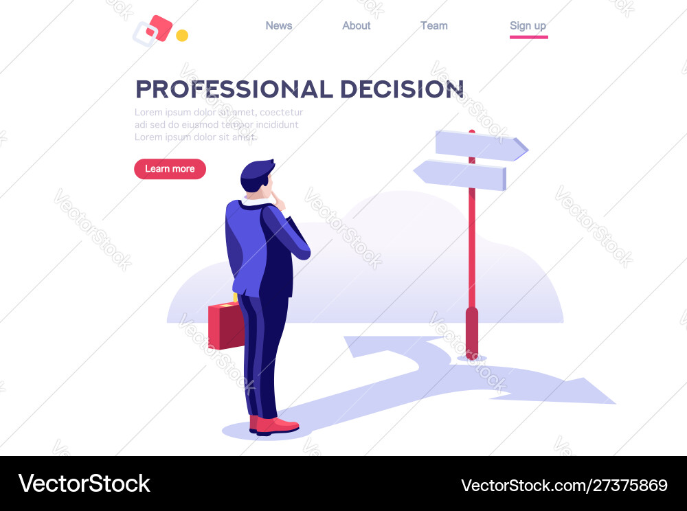 Business Decision Crossroads Vector Image