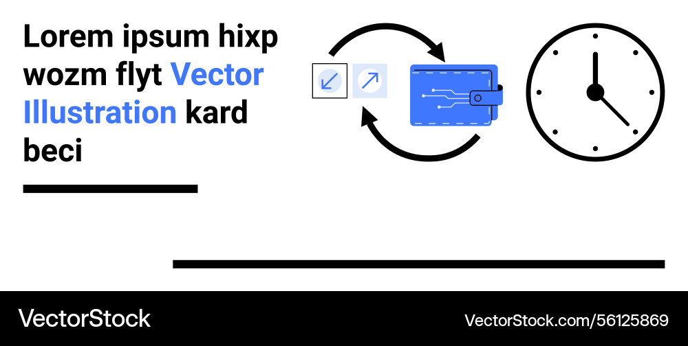 Digital wallet with data synchronization and clock Digital wallet with data synchronization and clock vector image