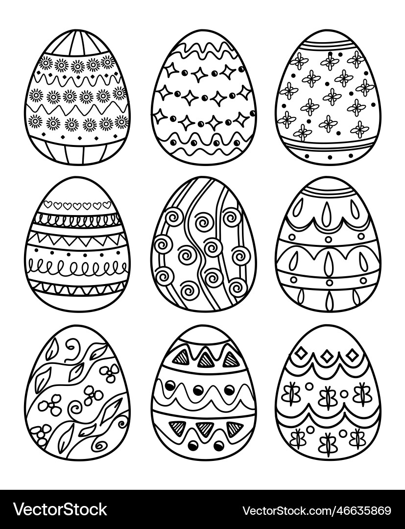 Easter Egg Collection Royalty Free Vector Image
