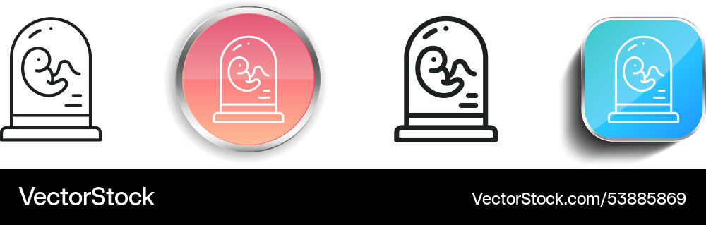 Embryo icon thin linear regular and button style vector image