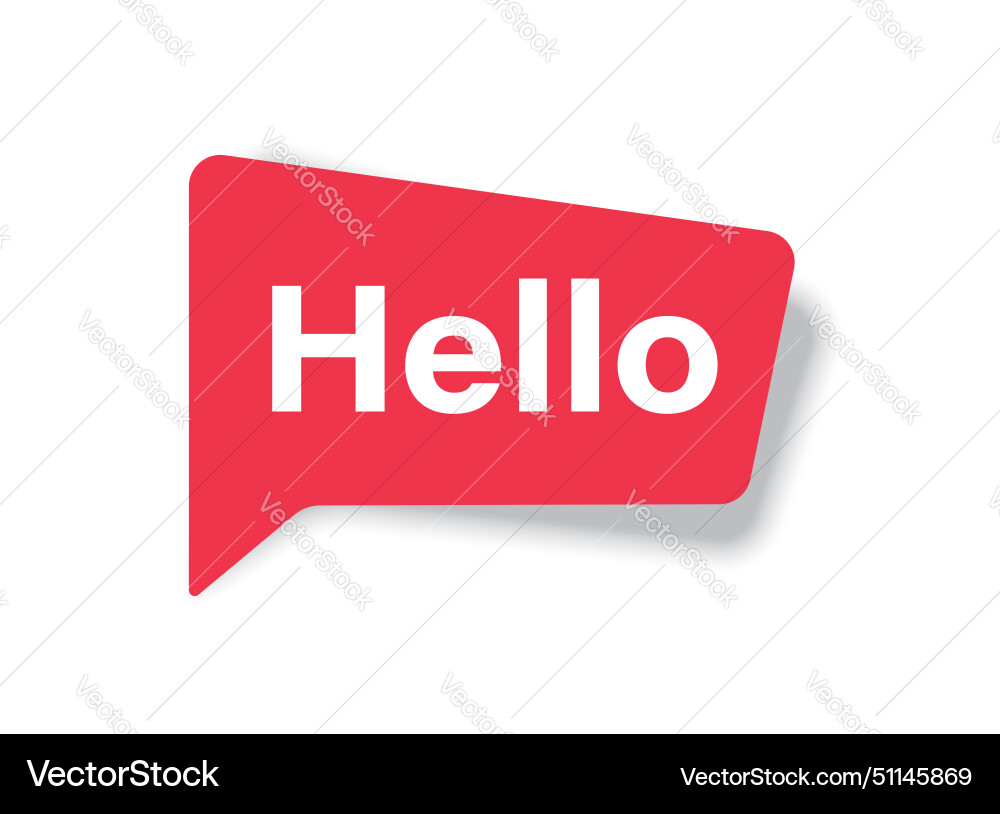 Hello speech bubble icon in flat style hi message vector image