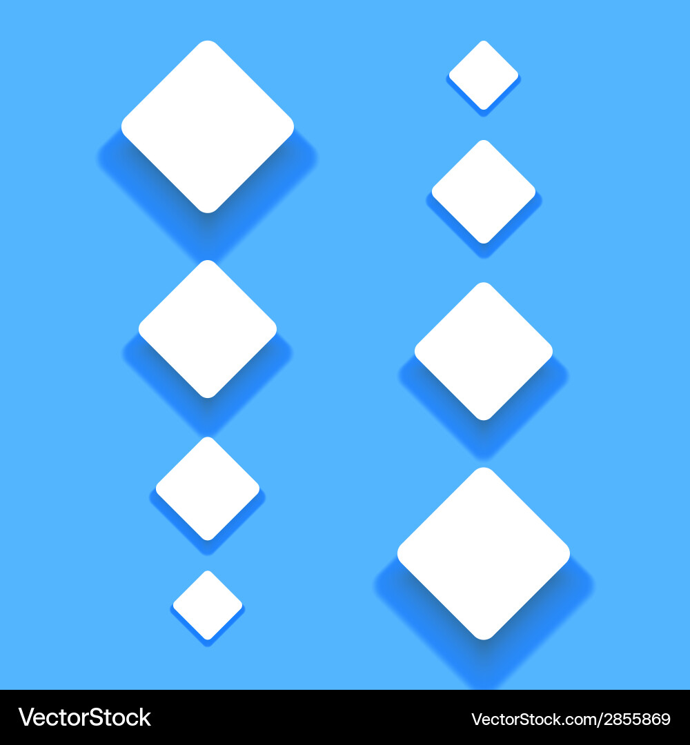 White material design paper buttons with shadow vector image