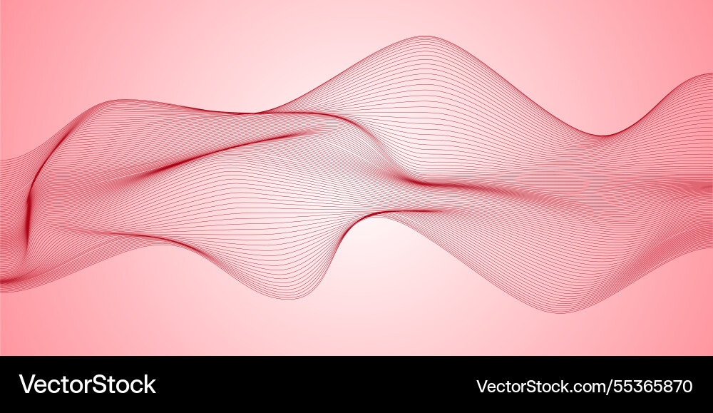 Abstract red wave line pattern with dynamic vector image