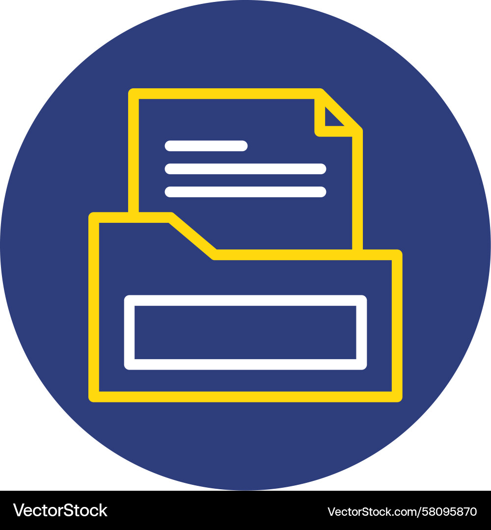 File Folder Dual Line Circle Icon Vector Image