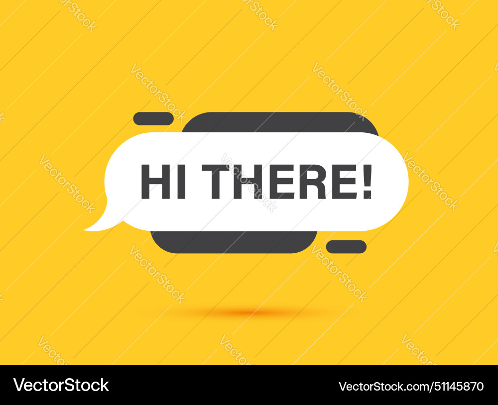 Hello speech bubble icon in flat style hi Hello speech bubble icon in flat style hi vector image