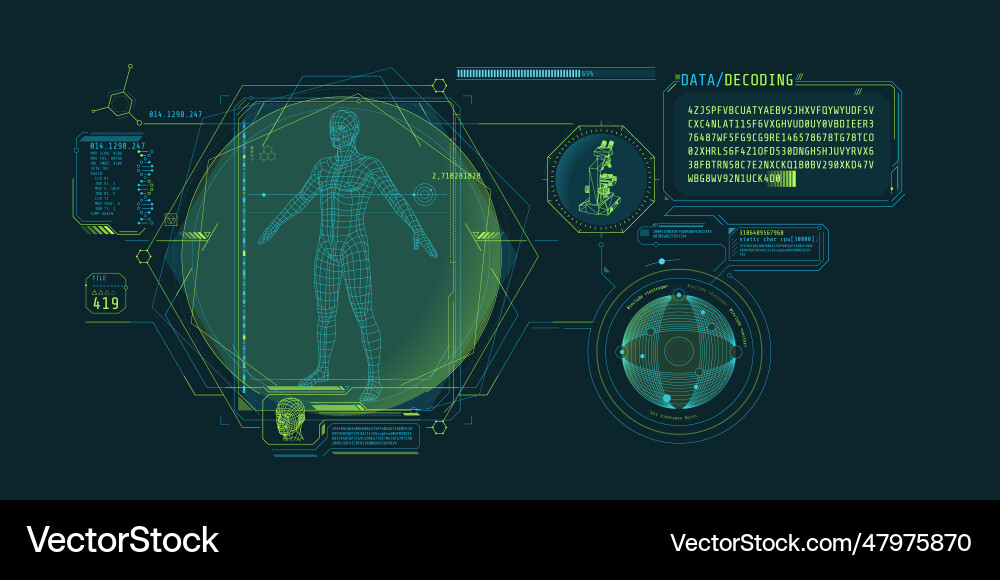 Medizinische Forschung futuristische Schnittstelle Bildschirm Medizinische Forschung futuristische Schnittstelle Bildschirm vektorbild