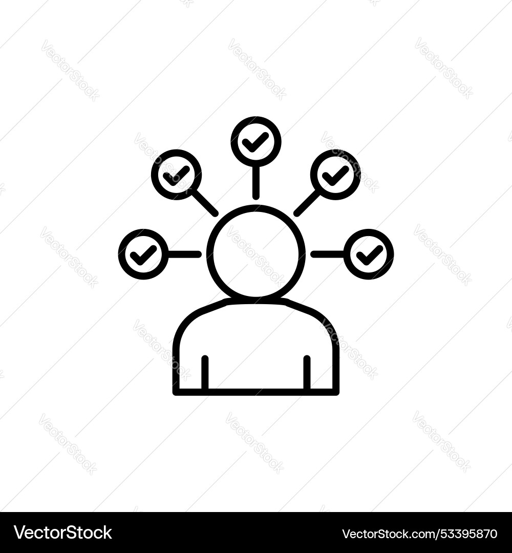 Multitask line icon isolated on white background Vector Image