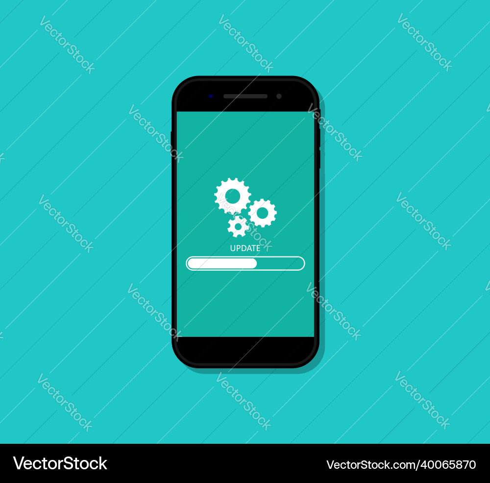 Phone update upgrade of mobile software loading vector image