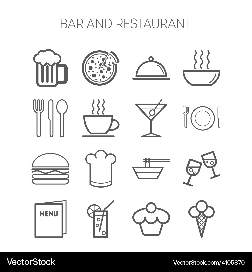 Restaurant & Cafe Icons Vector Image