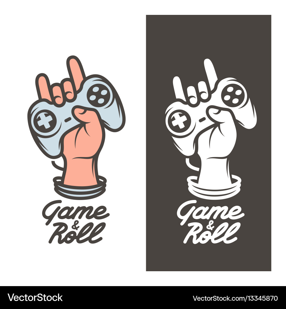 Retro Game Hand with Joystick vector image