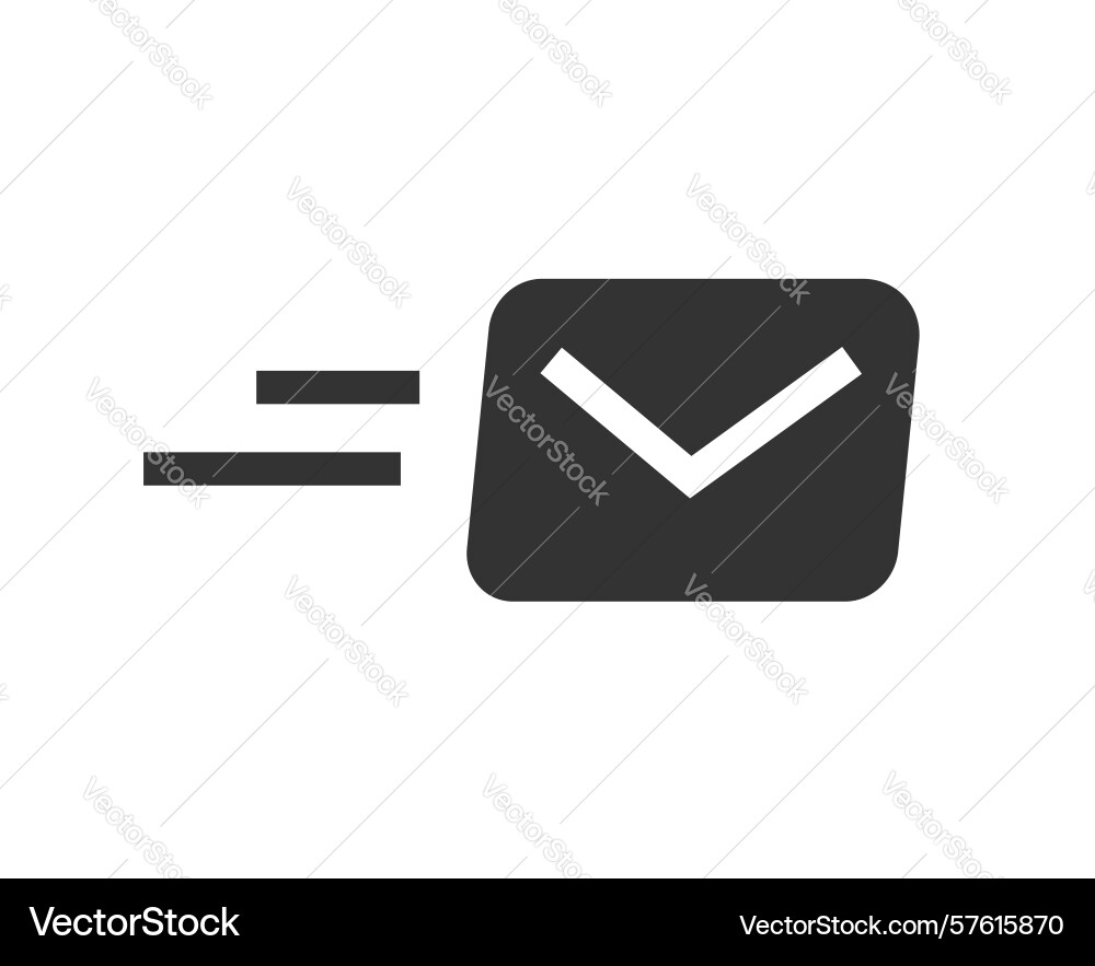 Send email message fast icon solid bold simple Vector Image