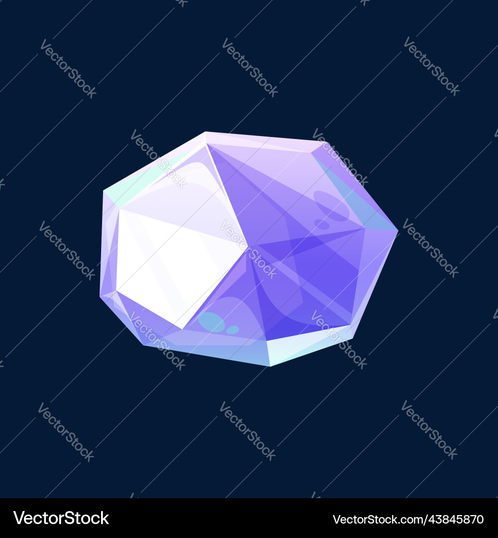 Violet amethyst purple gem stone isolated crystal Violet amethyst purple gem stone isolated crystal vector image