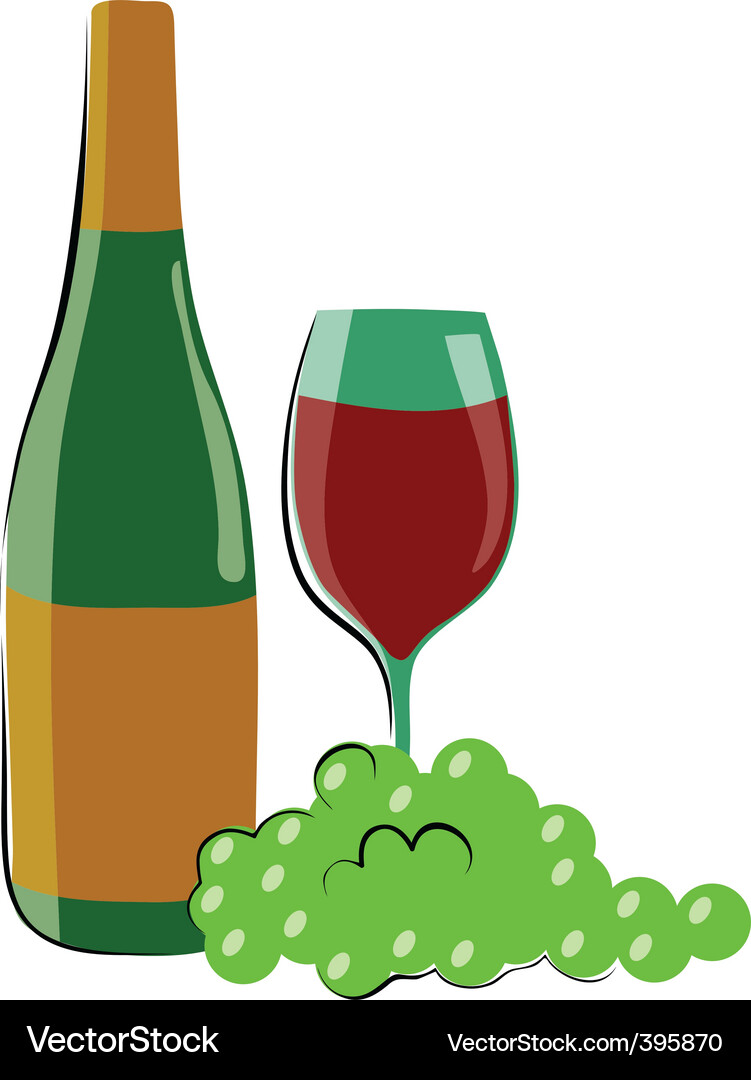 Wine and grape Vector Image