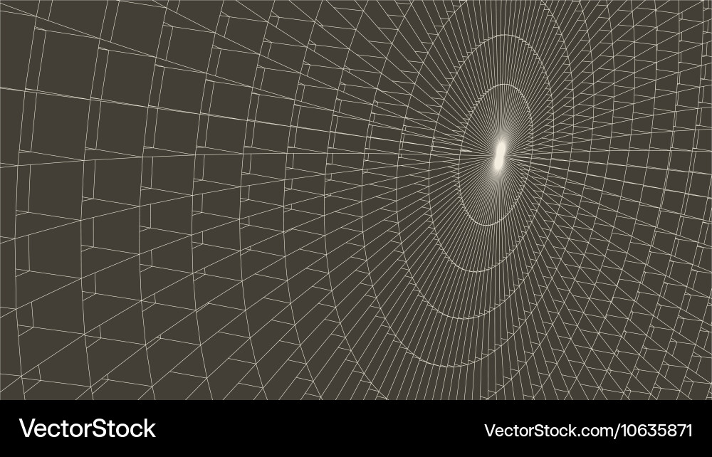 Abstract 3d illuminated distorted mesh sphere Vector Image