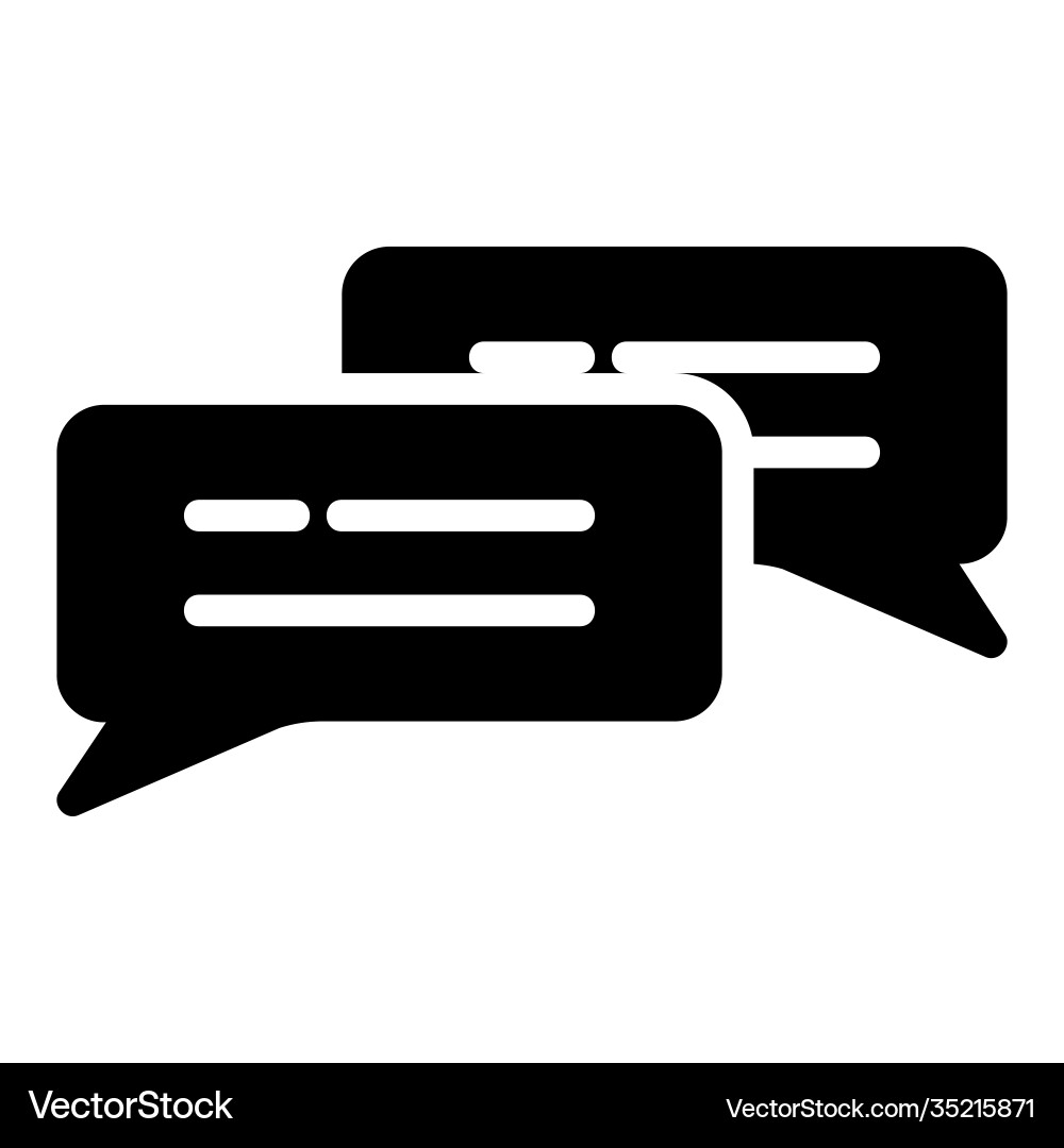 Chat icon in solid style for any projects Chat icon in solid style for any projects vector image