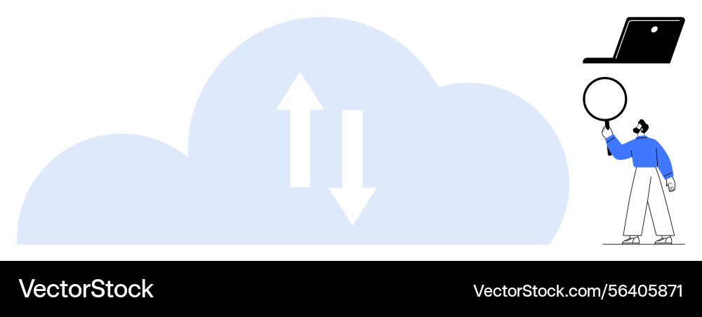Cloud computing concept with data transfer arrows Cloud computing concept with data transfer arrows vector image