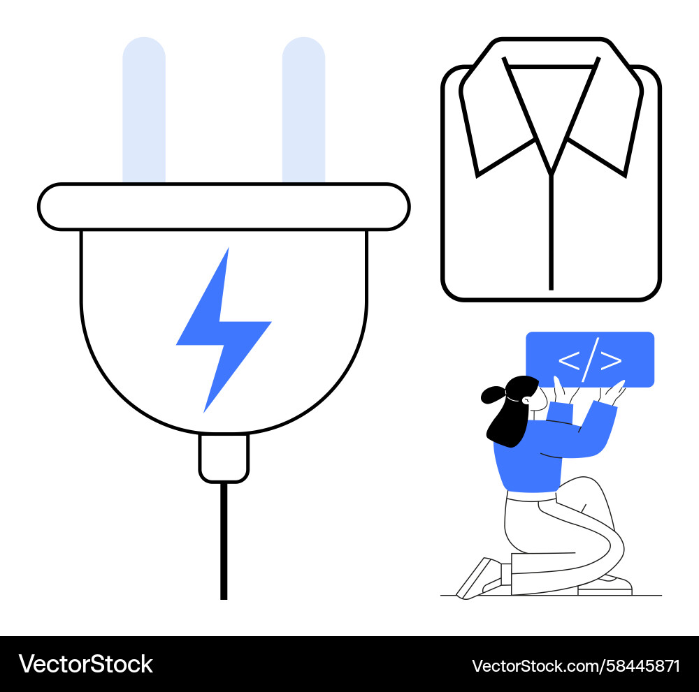 Energy & Coding Symbolism Vector Image