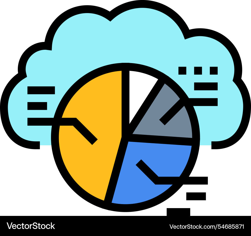 Graph cloud computing color icon Graph cloud computing color icon vector image