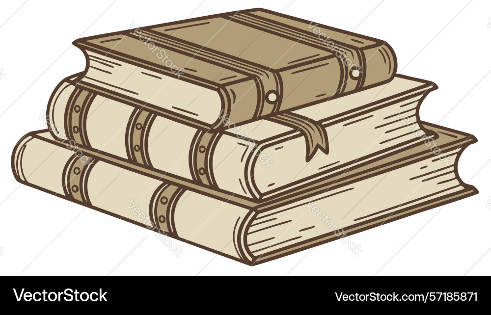 Group of old books art design generative ai Vector Image