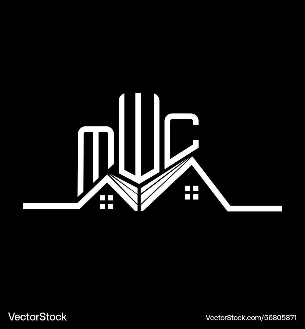 Mwc real state logo design simple and modern Vector Image