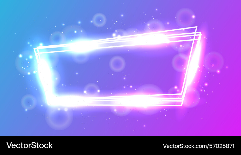 Neon frame with shining effects and sparkles Vector Image