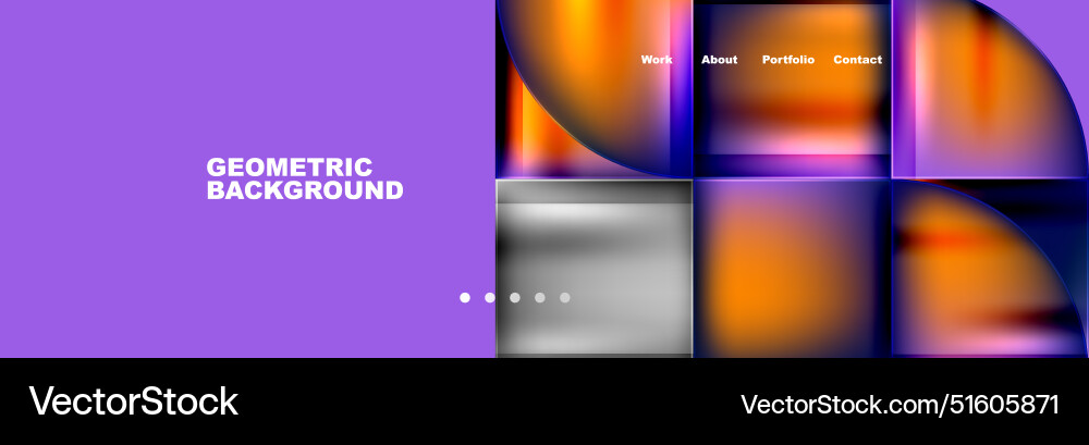 Round triangles and squares web site page template Round triangles and squares web site page template vector image